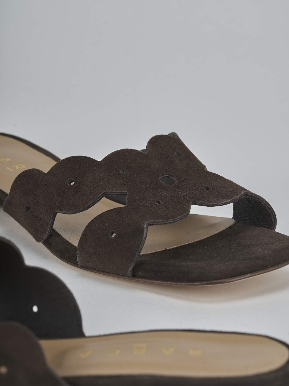 Ciabatte tacco 1cm camoscio testa