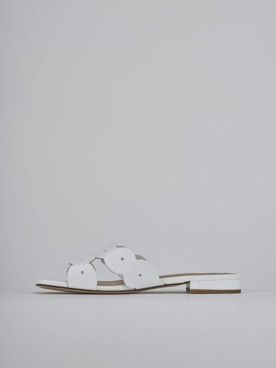 Ciabatte tacco 1cm pelle bianco