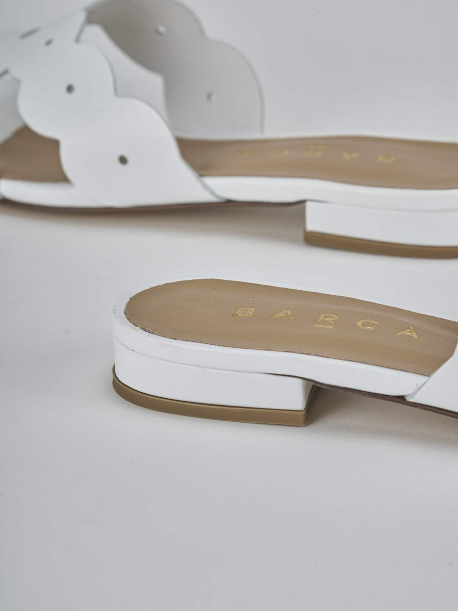 Ciabatte tacco 1cm pelle bianco