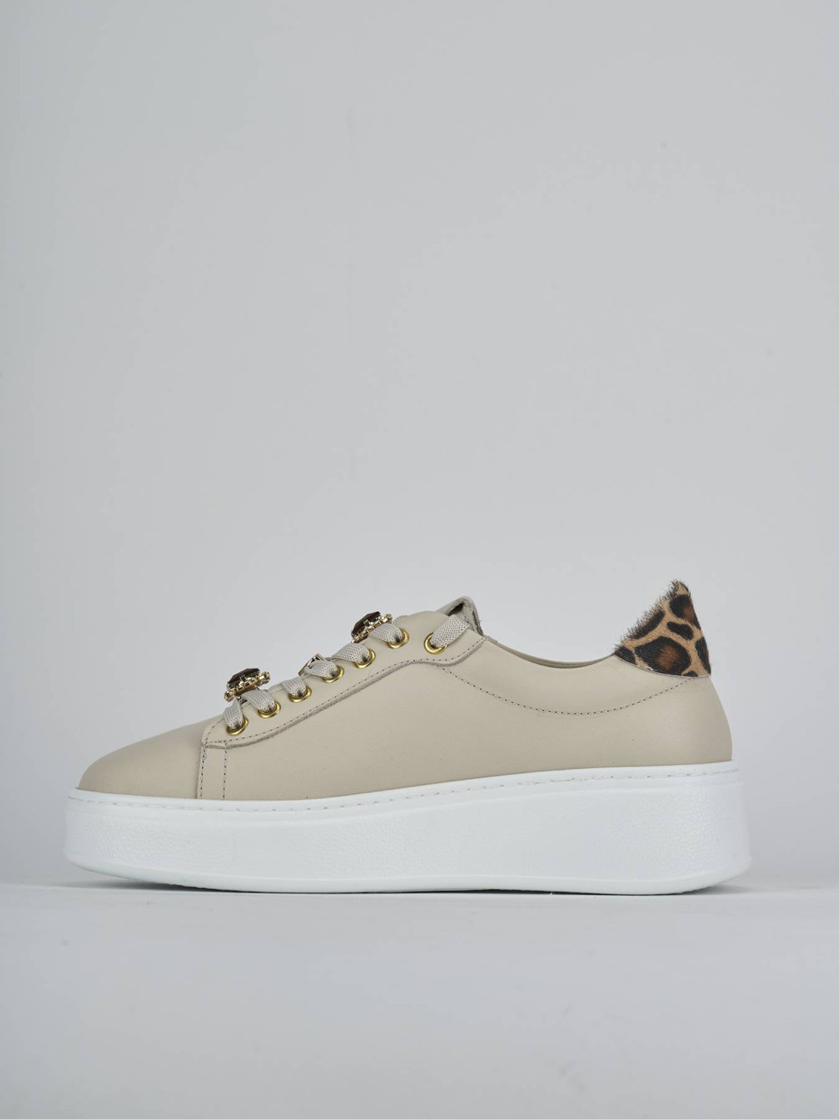 Sneakers pelle beige