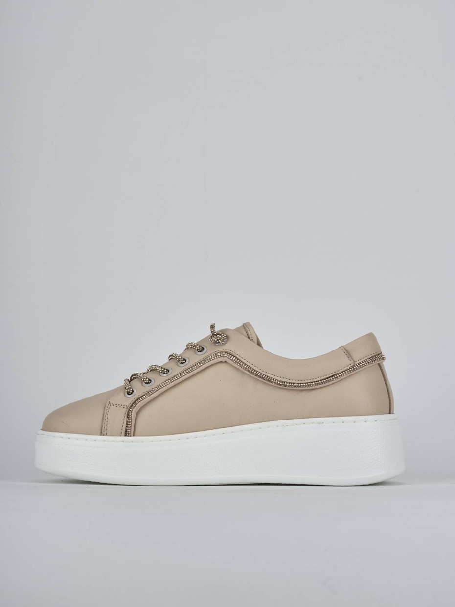 Sneakers pelle beige