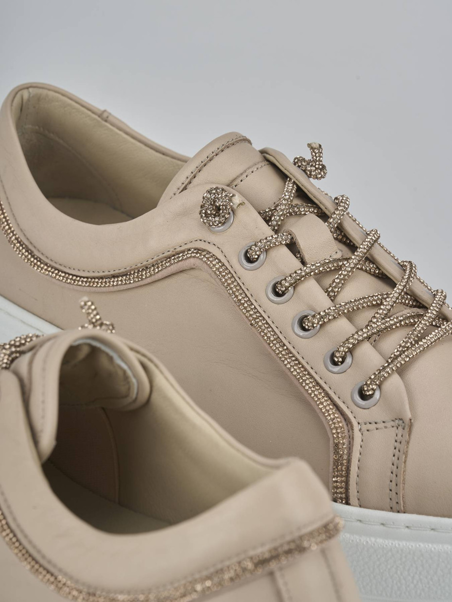 Sneakers pelle beige