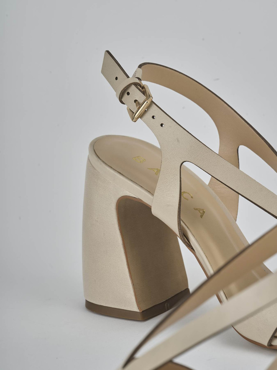 Sandali tacco 6cm pelle bianco