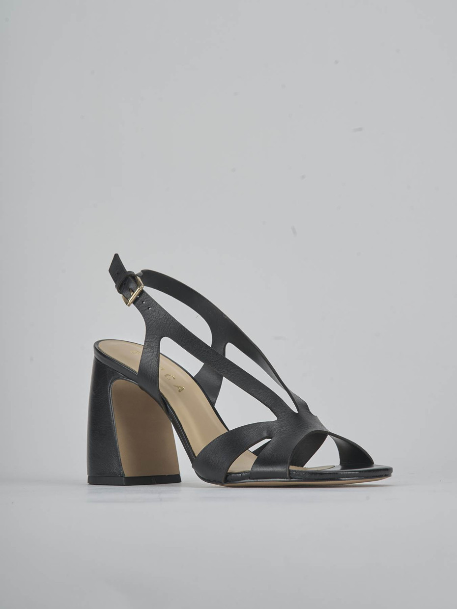 Sandali tacco 6cm pelle nero