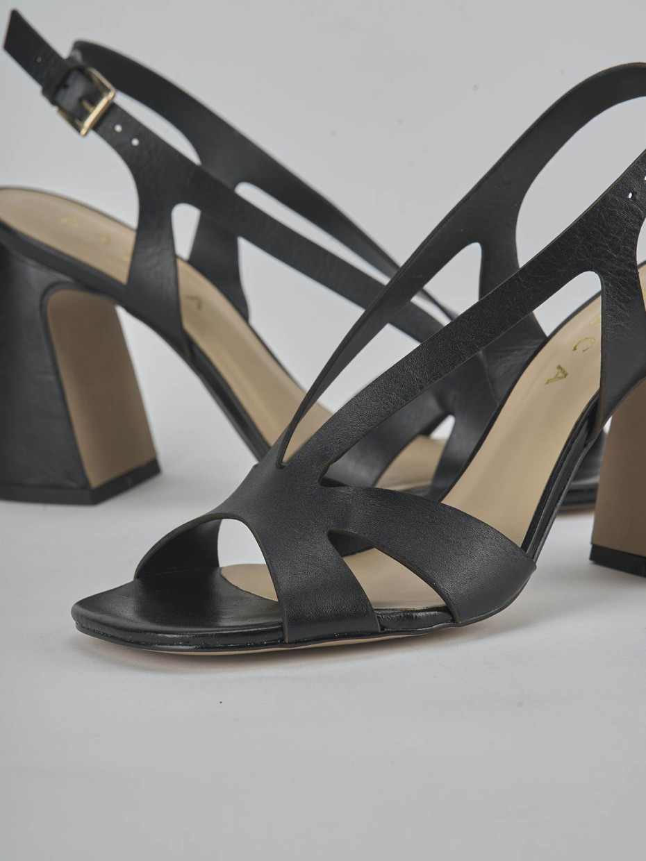 Sandali tacco 6cm pelle nero