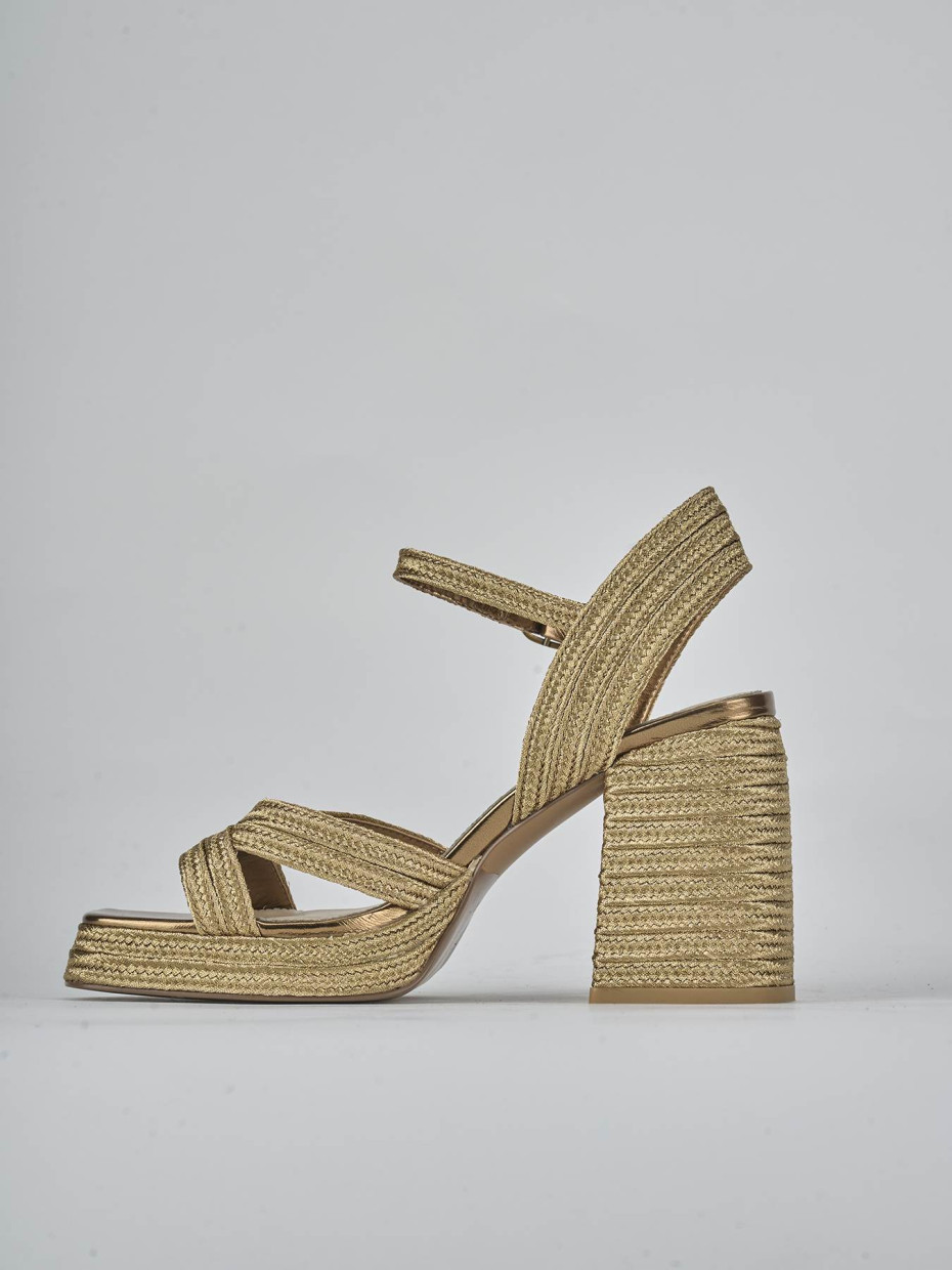 Sandali tacco 9cm pelle bronzo