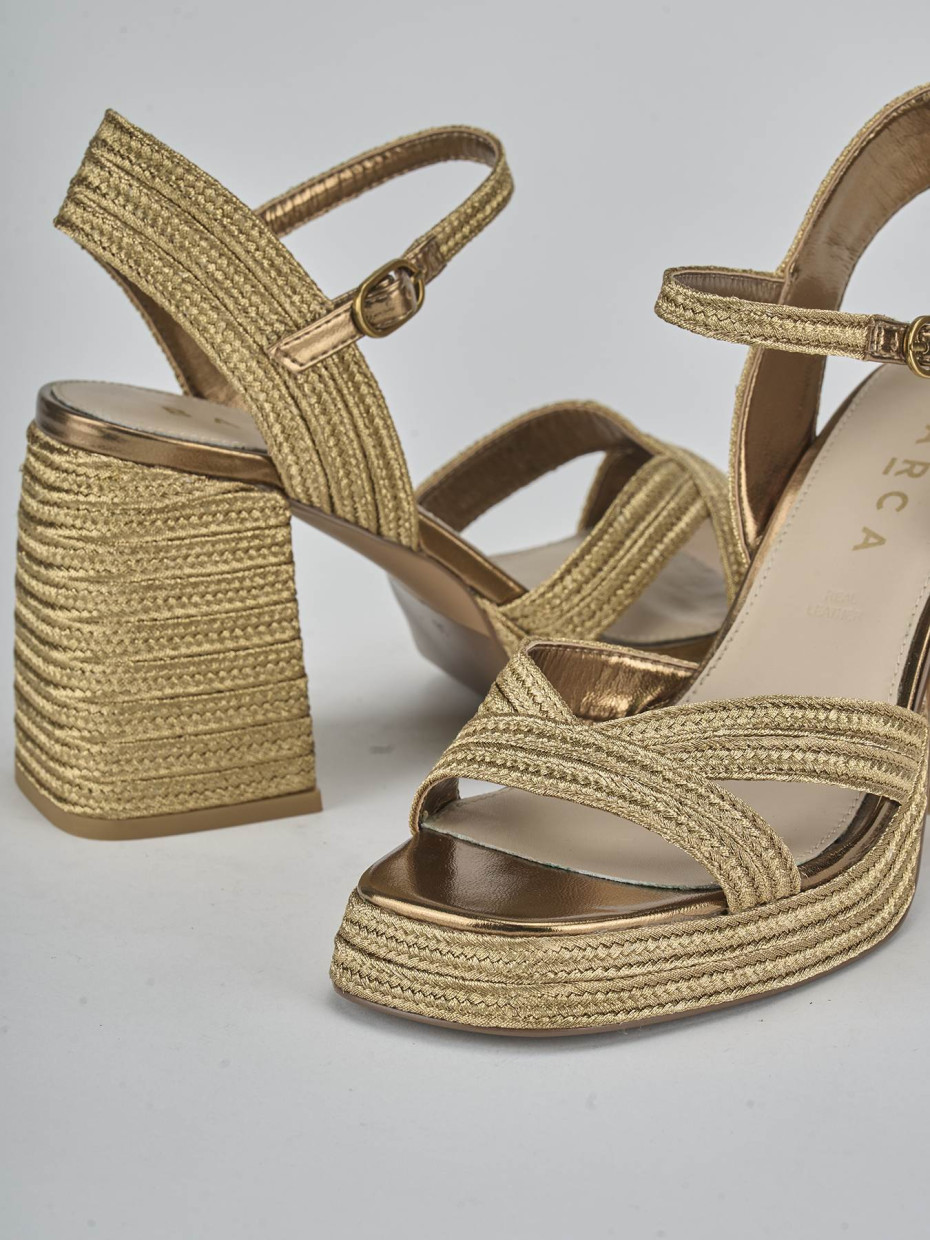 Sandali tacco 9cm pelle bronzo