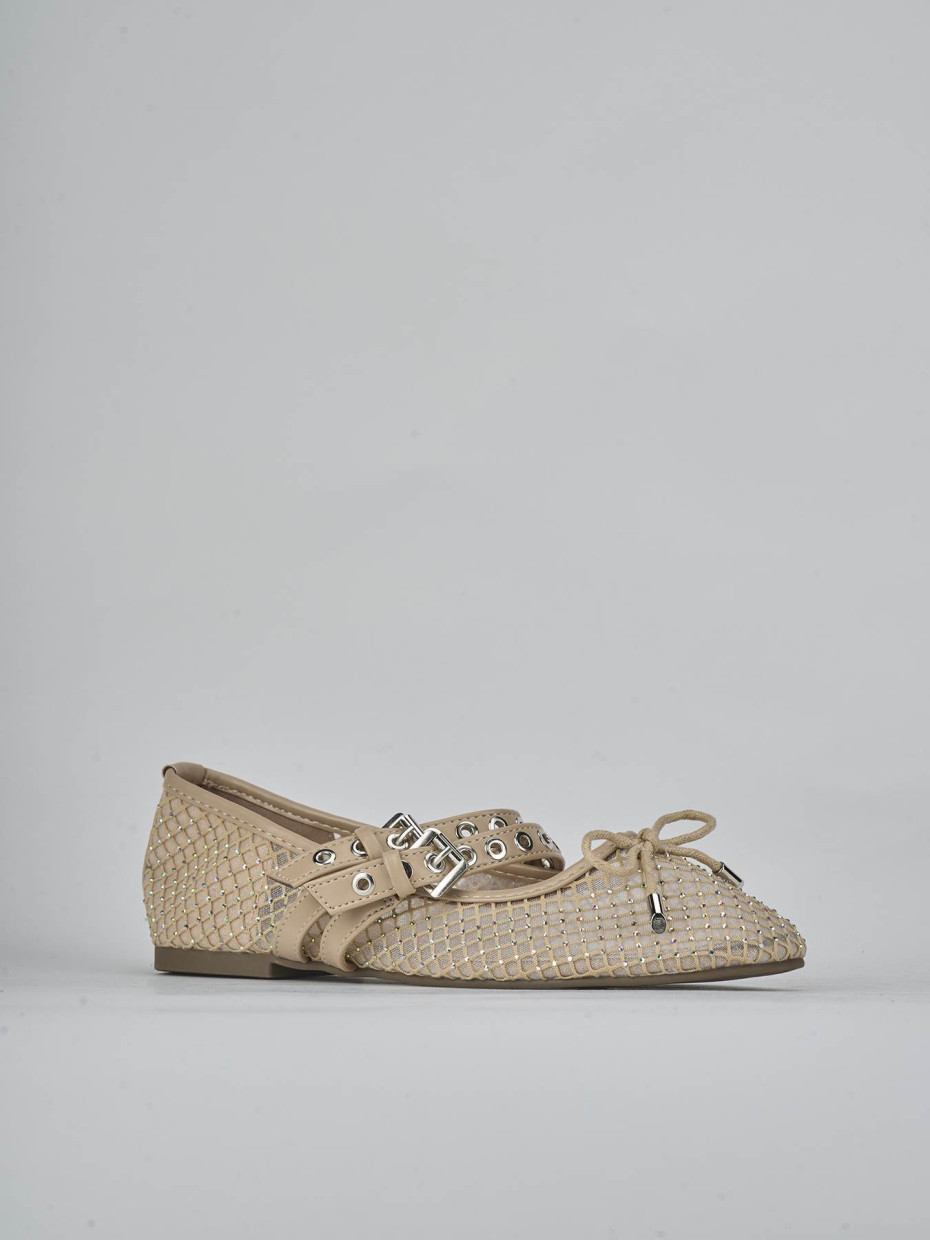 Ballerine tacco 1cm pelle beige