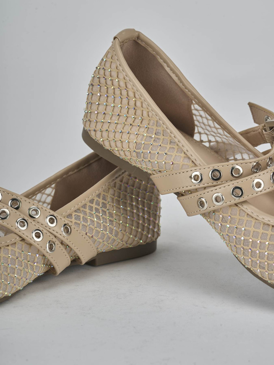 Ballerine tacco 1cm pelle beige