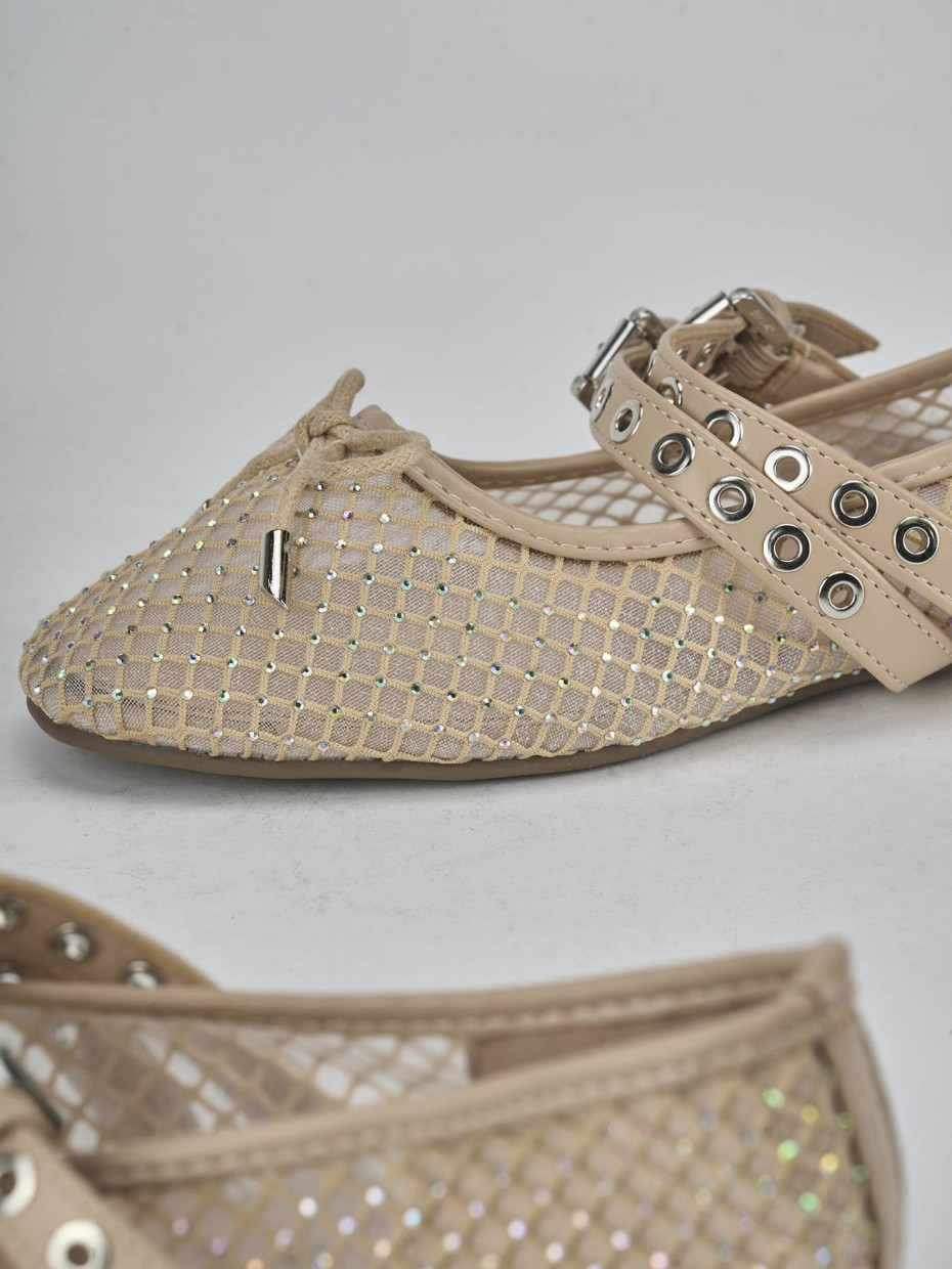 Ballerine tacco 1cm pelle beige
