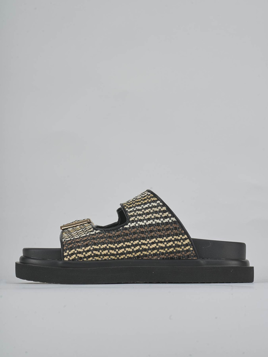 Ciabatte tacco 1cm pelle beige