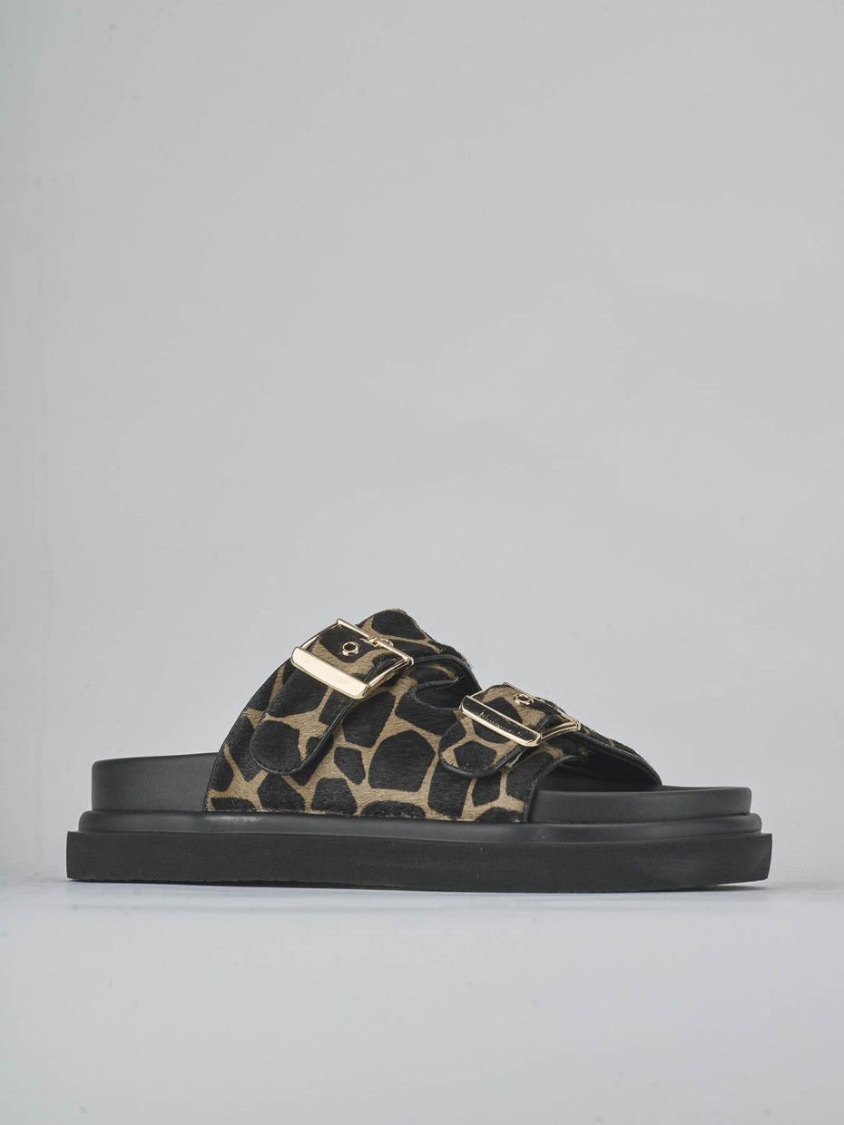 Ciabatte tacco 1cm pelle multicolor