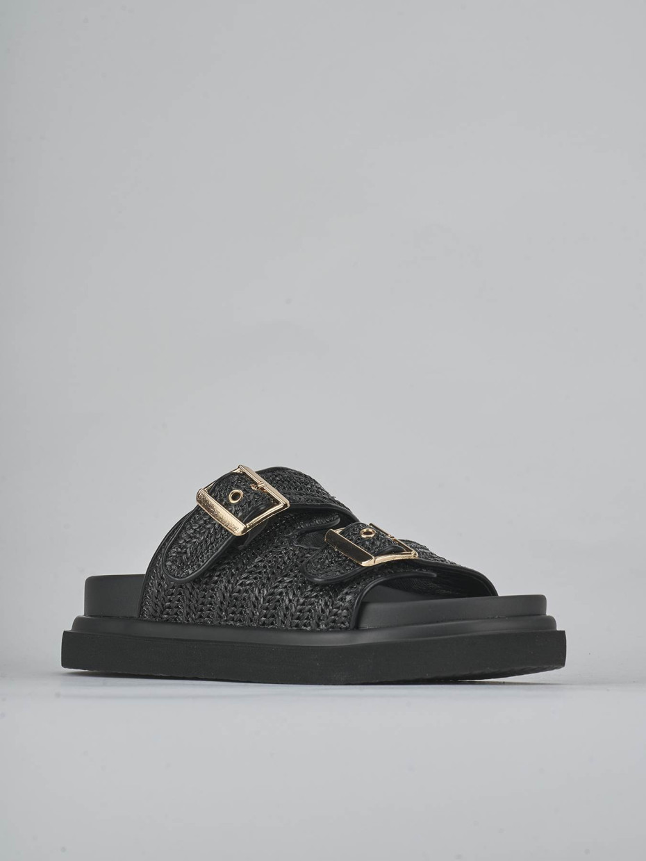 Ciabatte tacco 1cm pelle nero