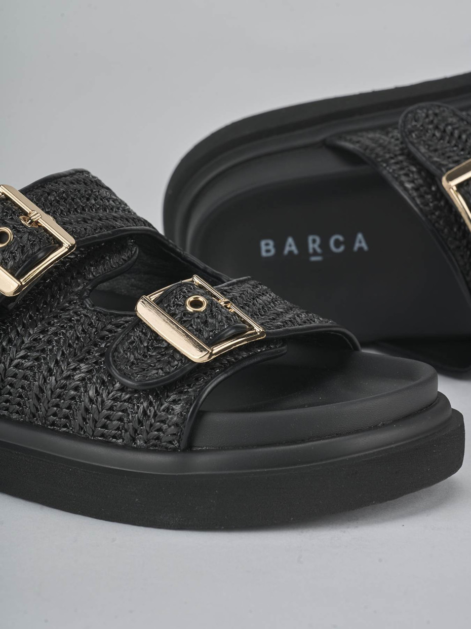 Ciabatte tacco 1cm pelle nero