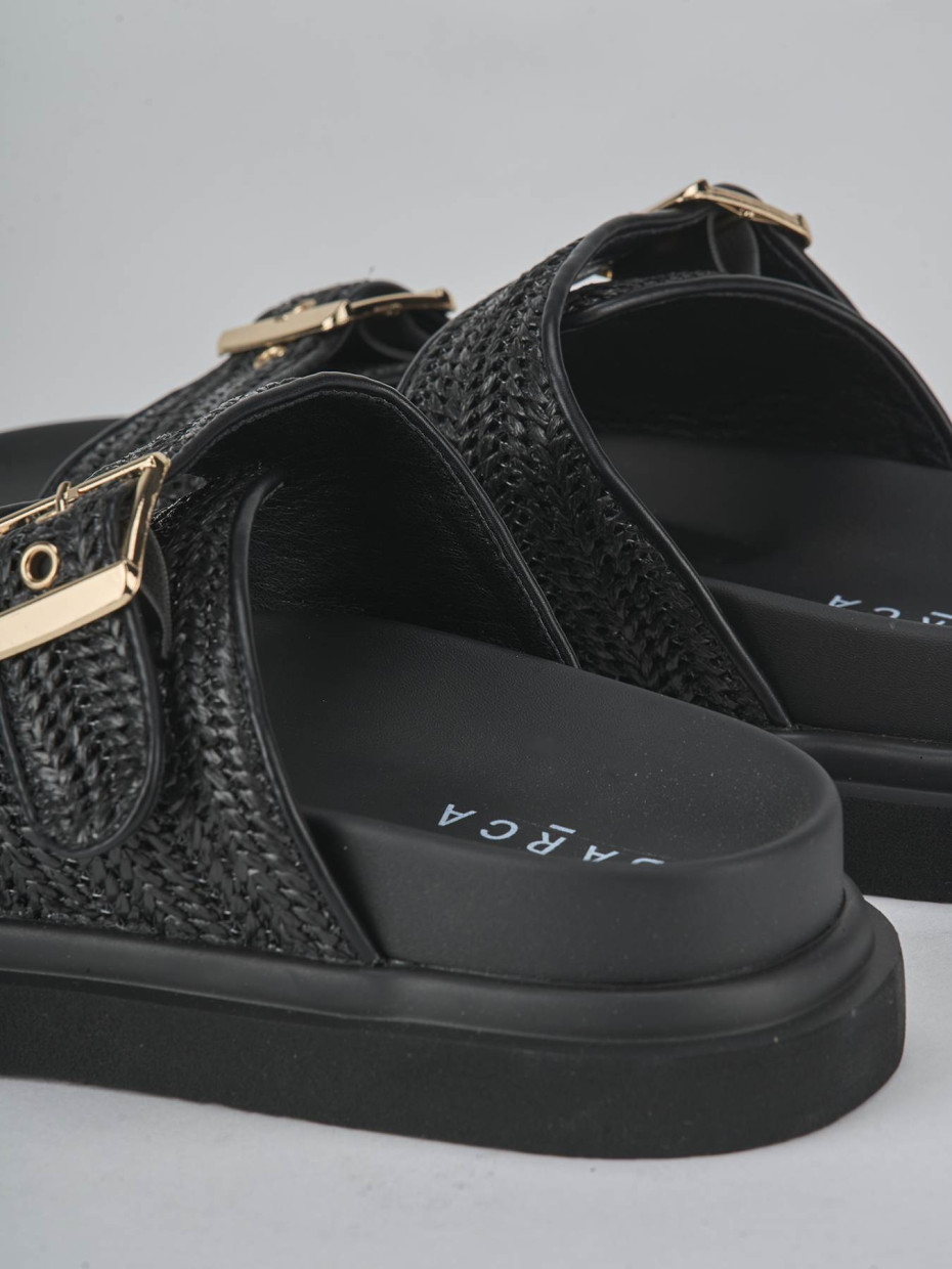 Ciabatte tacco 1cm pelle nero