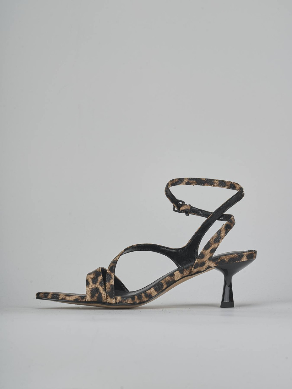 Sandali tacco 6cm pelle multicolor