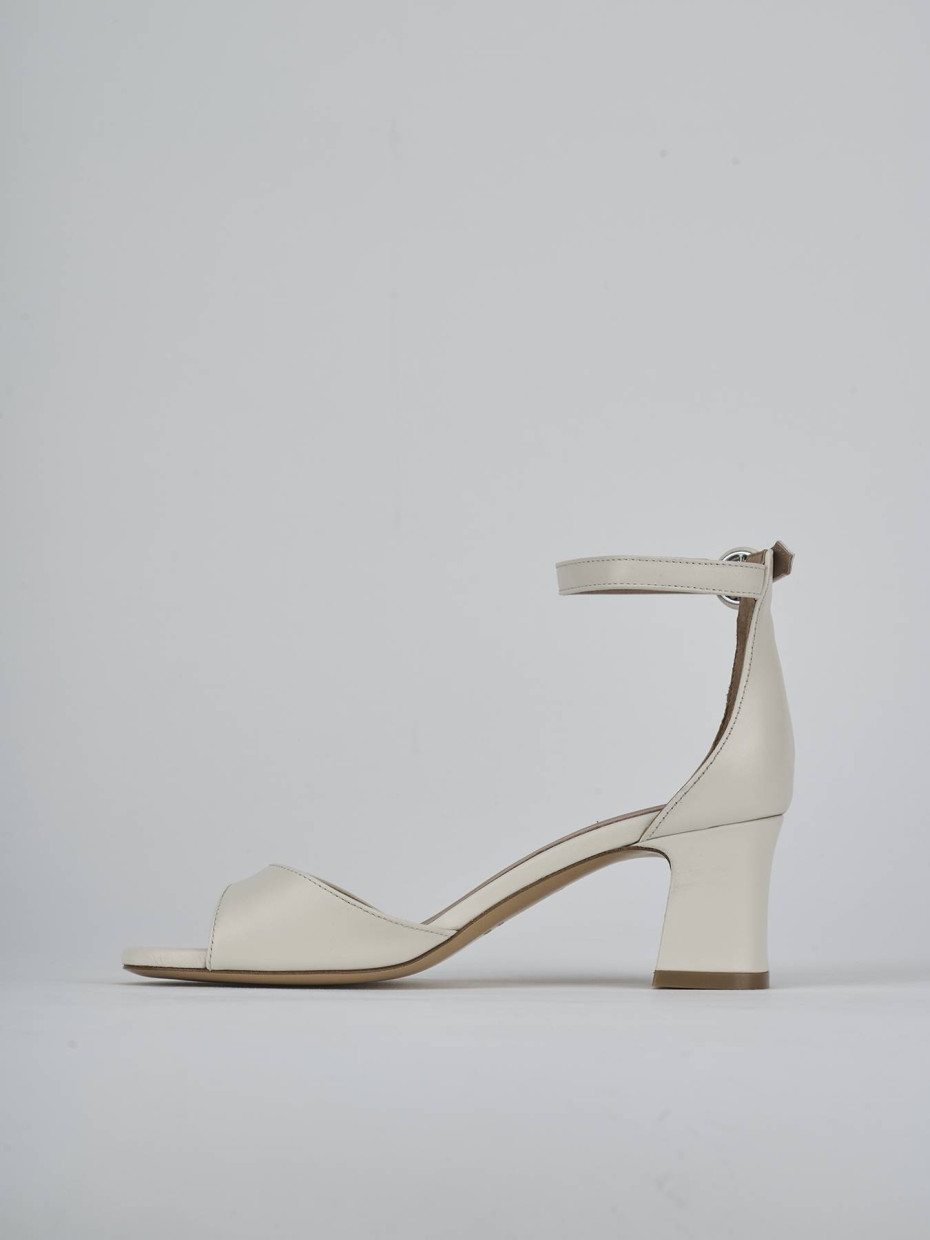 Sandali tacco 5cm pelle bianco