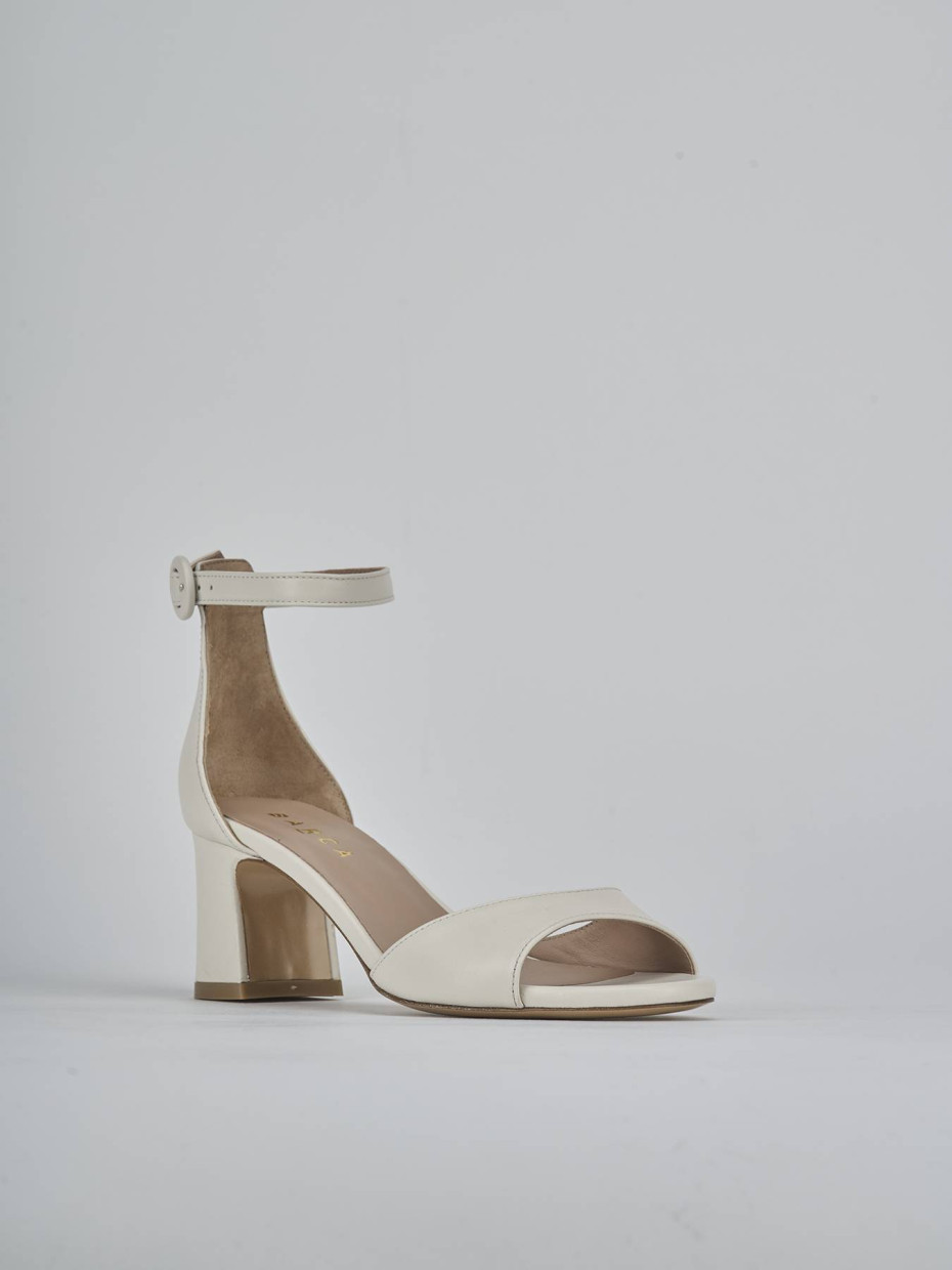 Sandali tacco 5cm pelle bianco