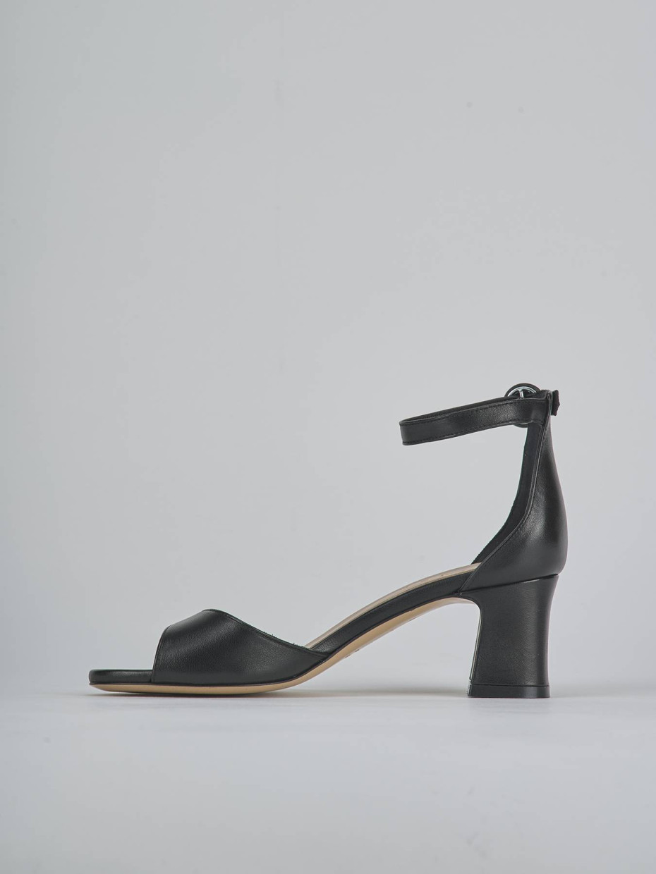 Sandali tacco 5cm pelle nero