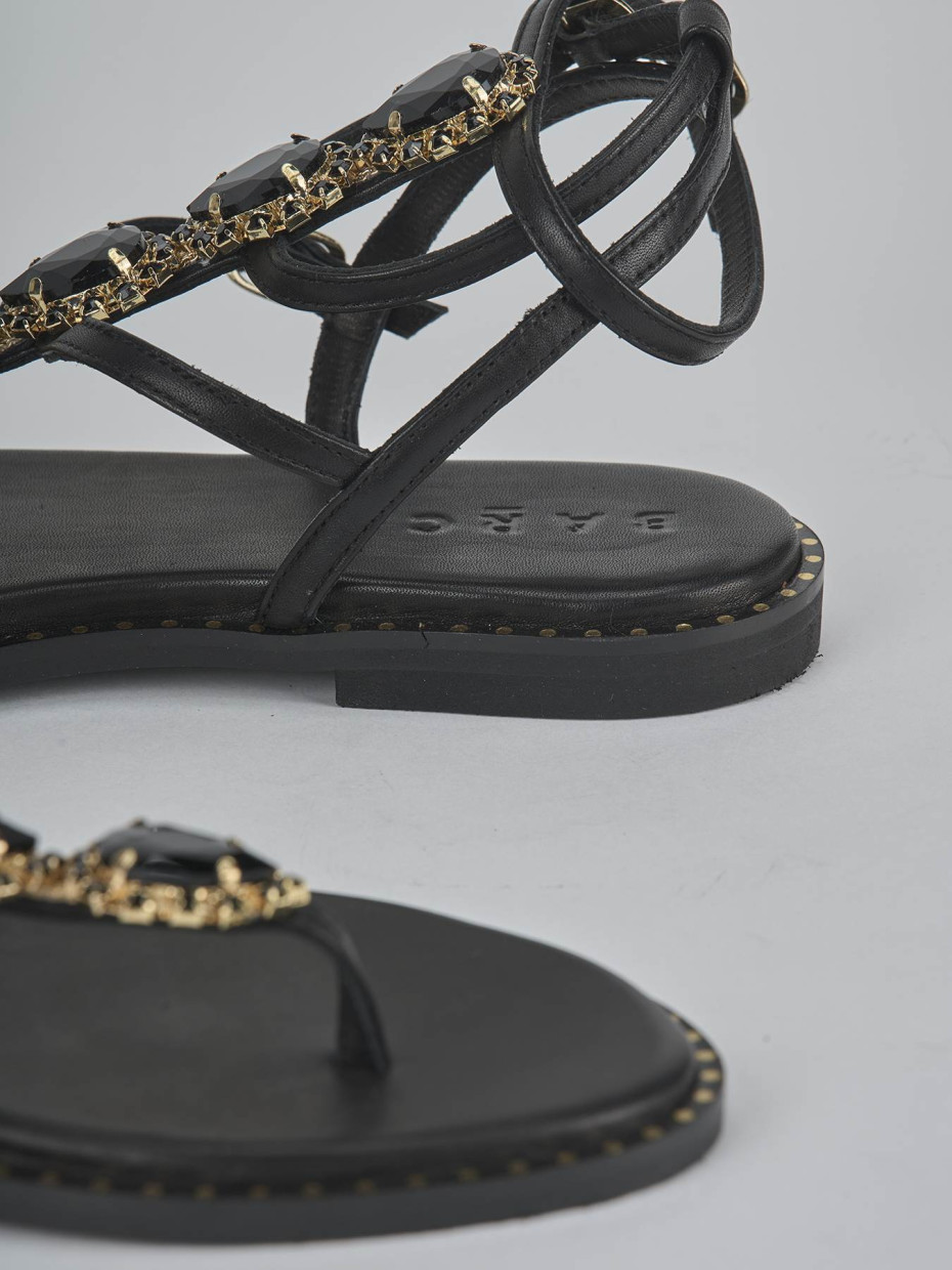 Sandali tacco 1cm pelle nero
