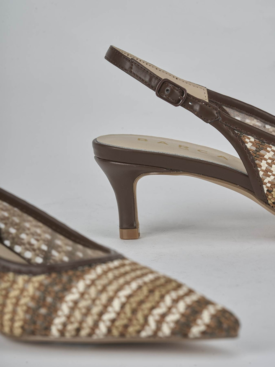 Décolleté e slingback tacco 5cm pelle testa