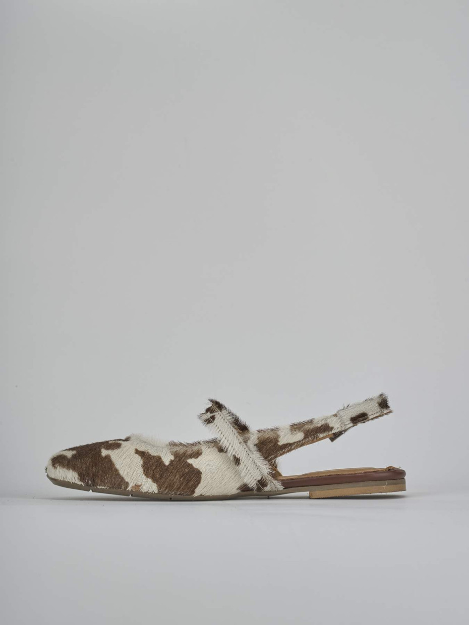 Ballerine tacco 1cm cavallino bianco