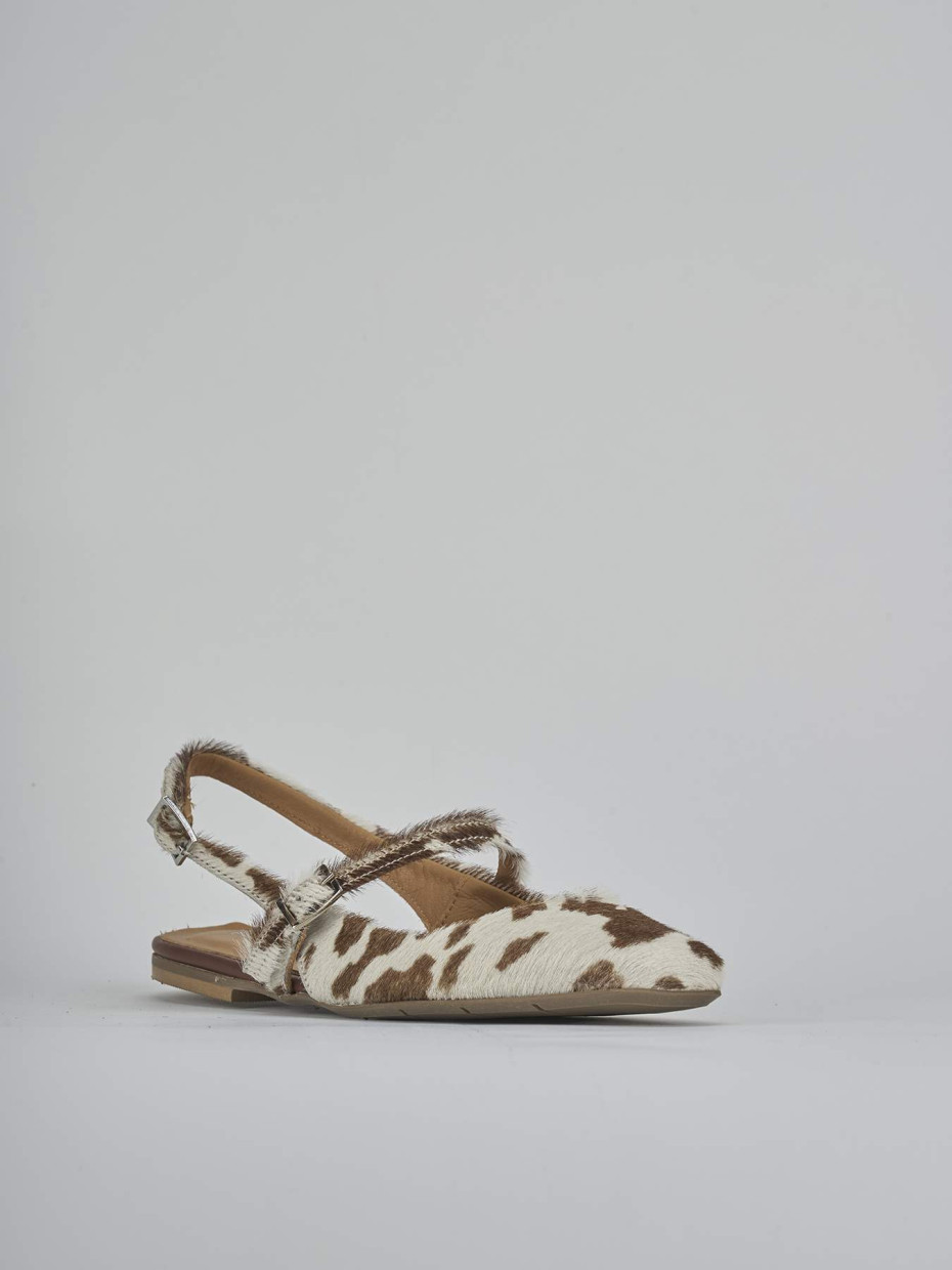Ballerine tacco 1cm cavallino bianco