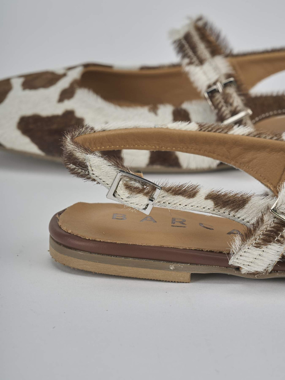 Ballerine tacco 1cm cavallino bianco