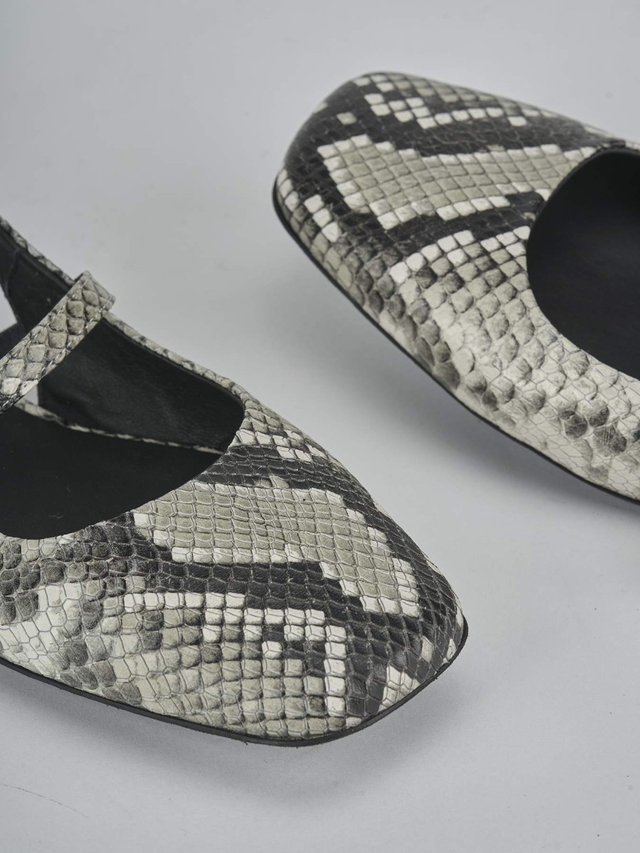 Ballerine tacco 1cm pitone beige