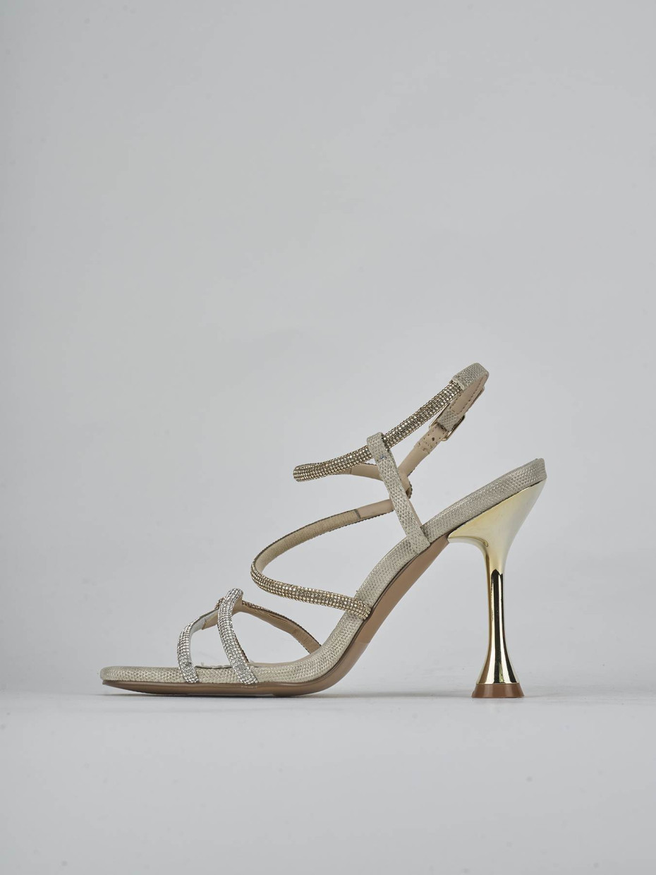 Sandali tacco 10cm pelle oro