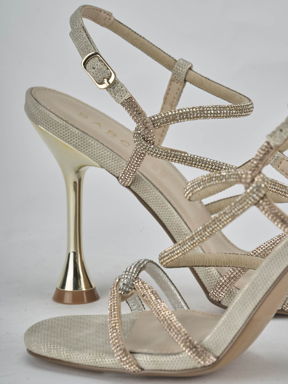 Sandali tacco 10cm pelle oro