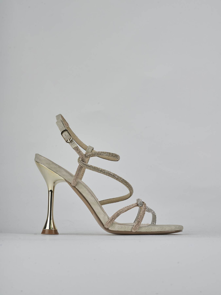 Sandali tacco 10cm pelle oro