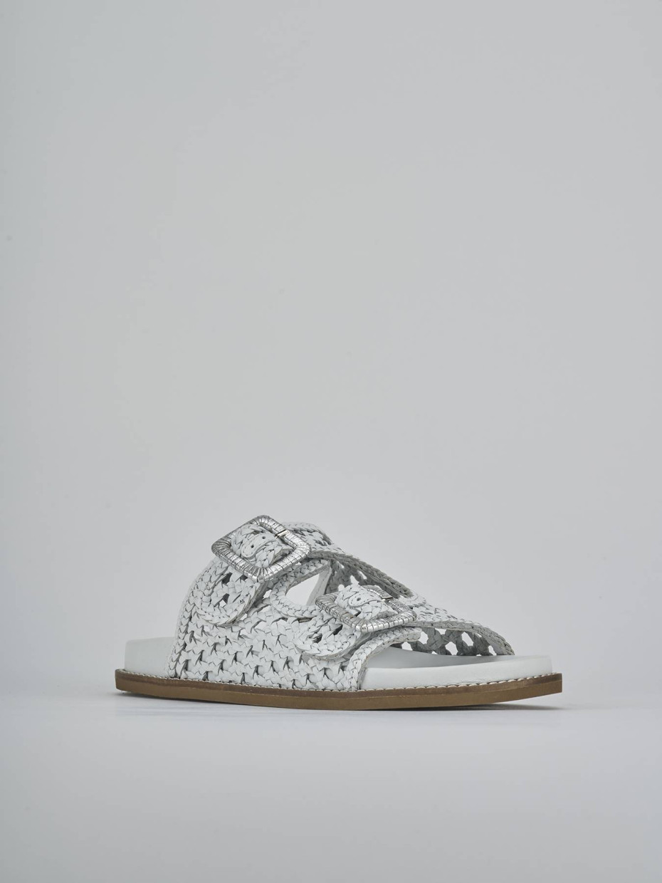 Ciabatte tacco 1cm pelle bianco