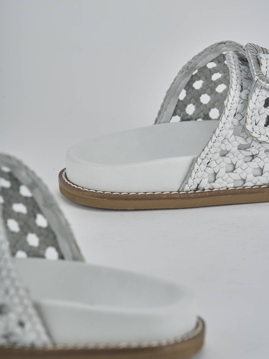 Ciabatte tacco 1cm pelle bianco