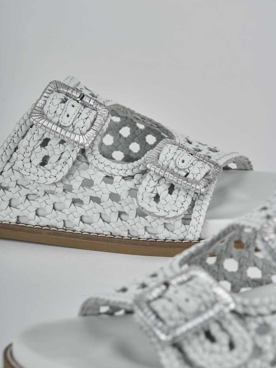 Ciabatte tacco 1cm pelle bianco