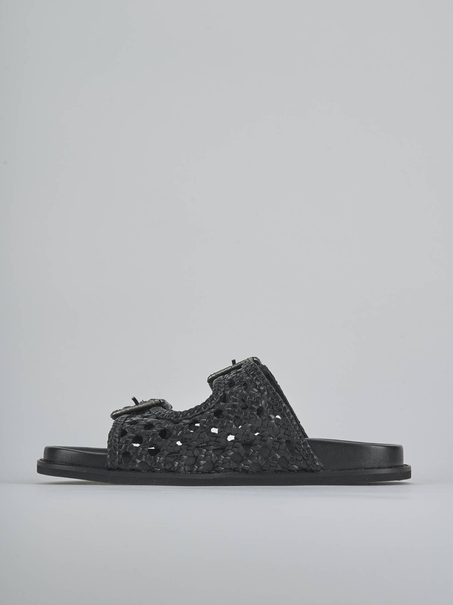 Ciabatte tacco 1cm pelle nero