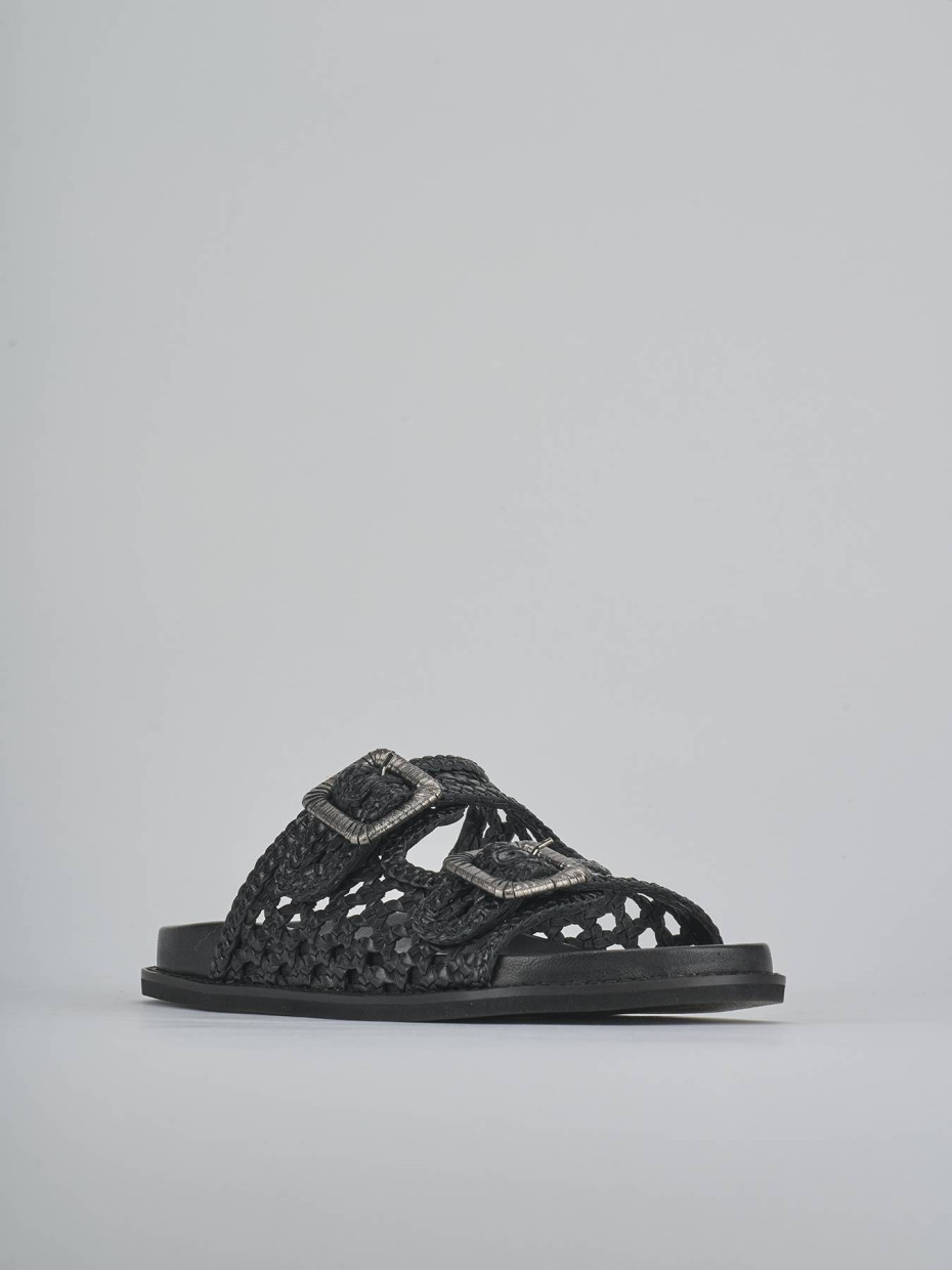 Ciabatte tacco 1cm pelle nero
