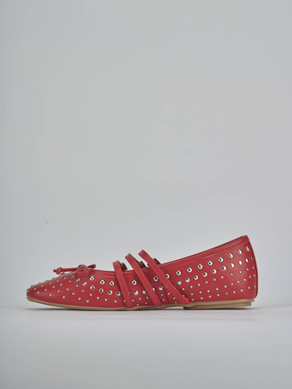 Ballerine tacco 1cm pelle rosso