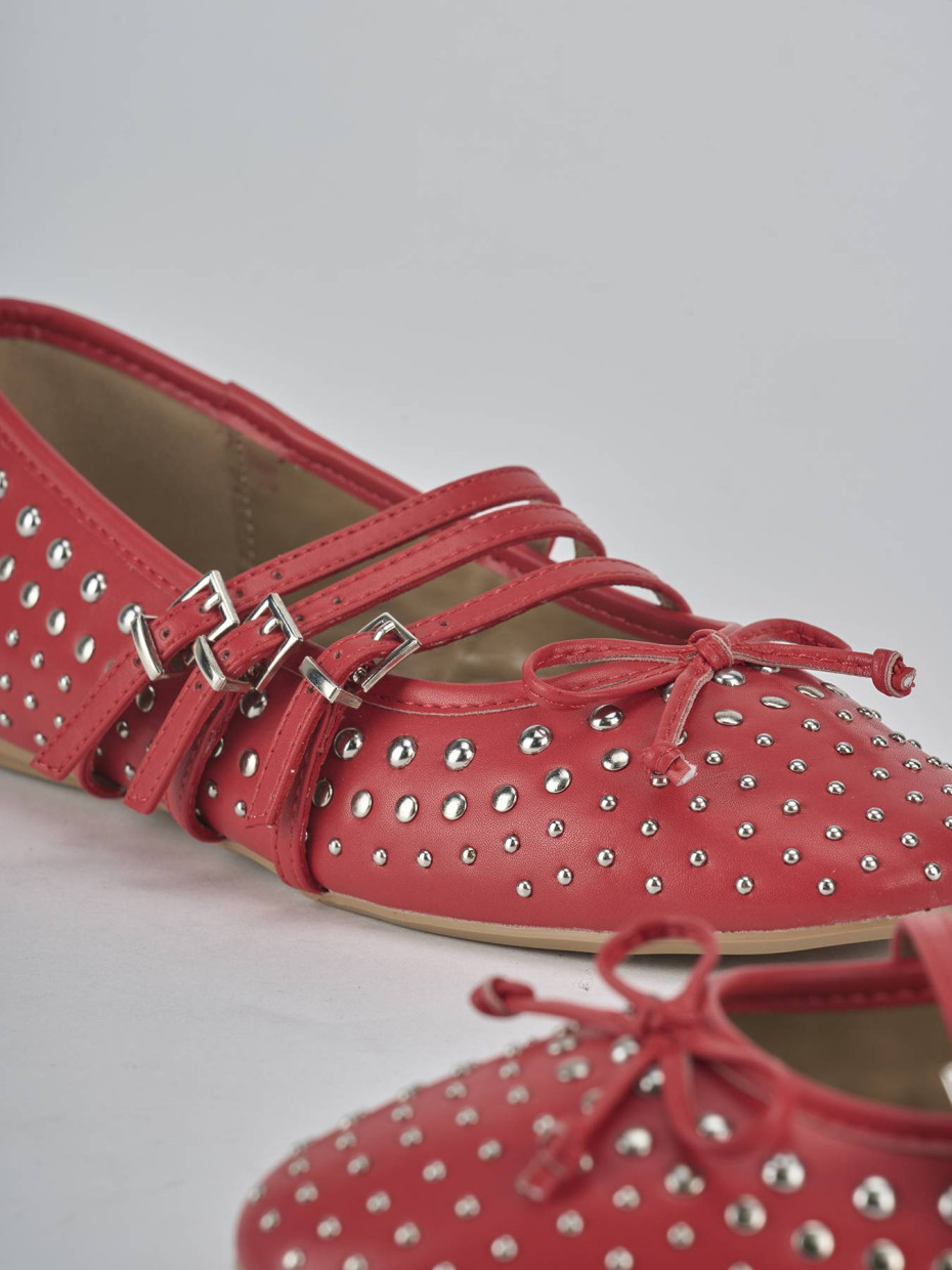 Ballerine tacco 1cm pelle rosso