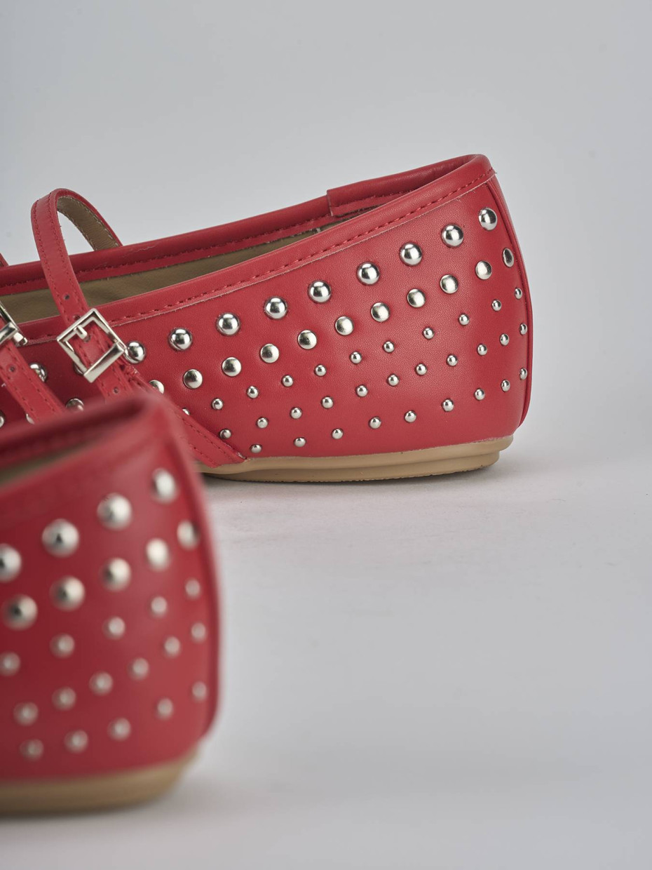 Ballerine tacco 1cm pelle rosso