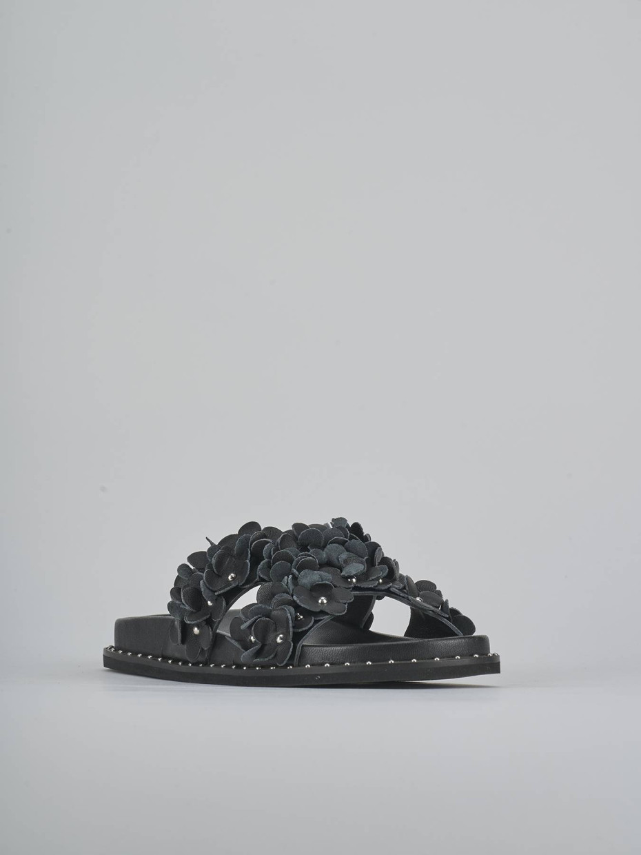 Ciabatte tacco 1cm pelle nero
