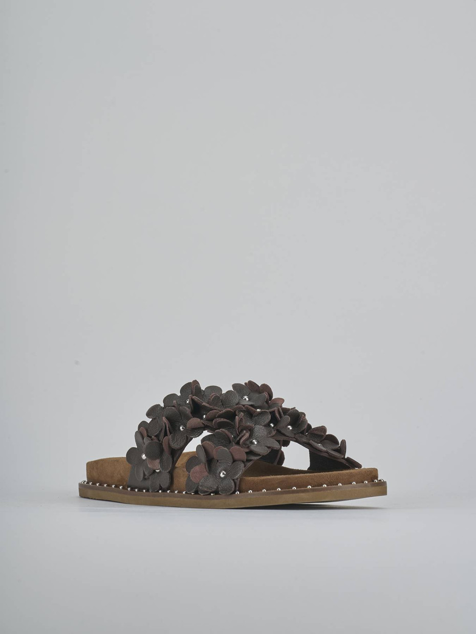 Ciabatte tacco 1cm pelle testa