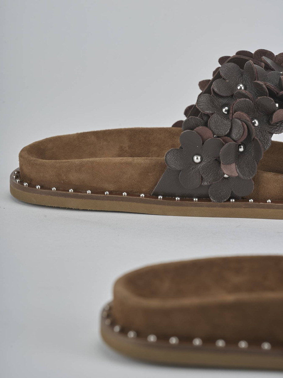 Ciabatte tacco 1cm pelle testa