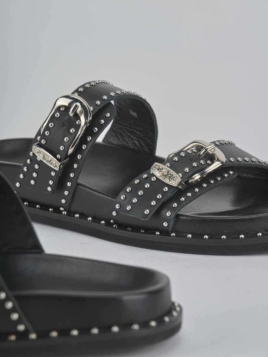 Ciabatte tacco 1cm pelle nero
