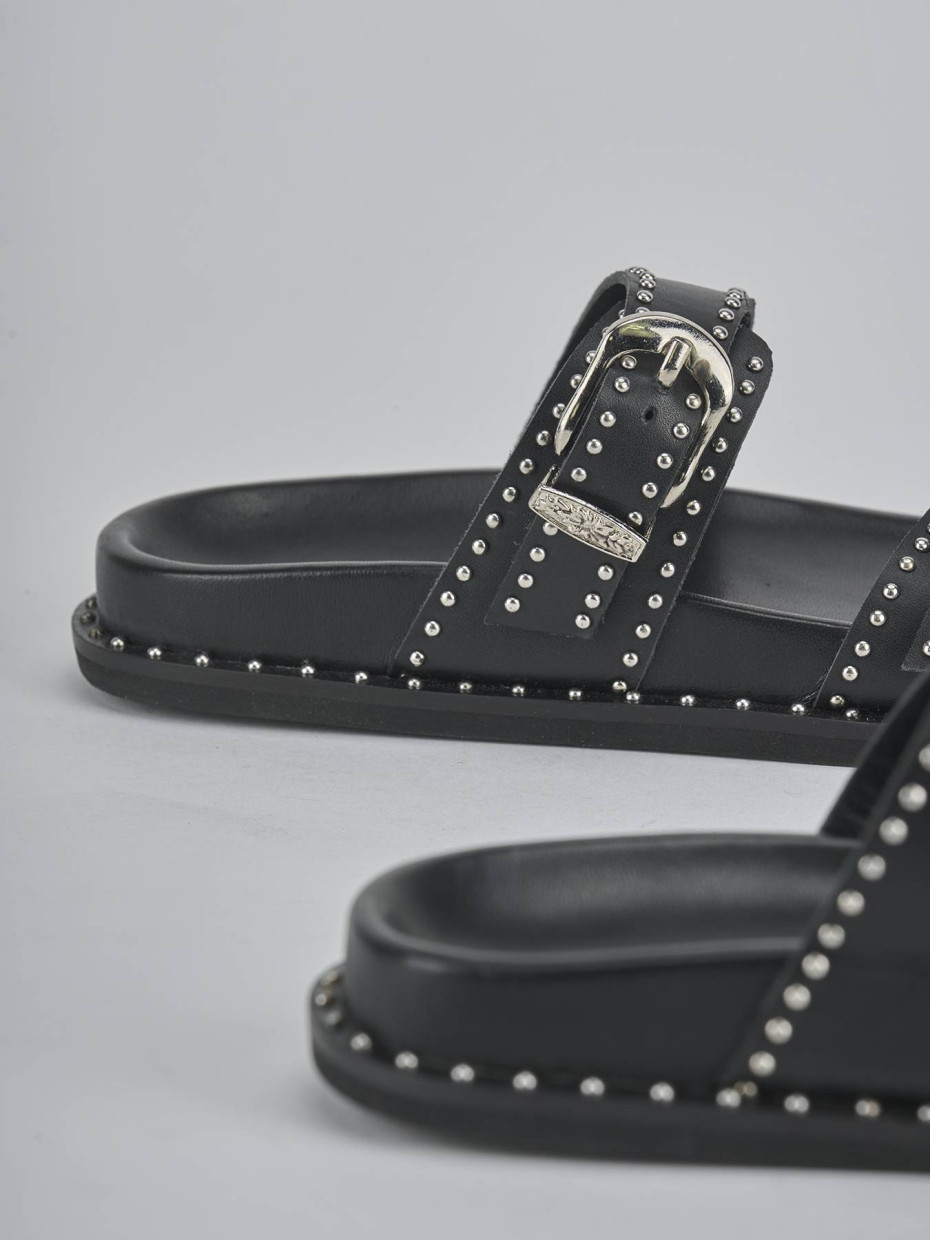 Ciabatte tacco 1cm pelle nero