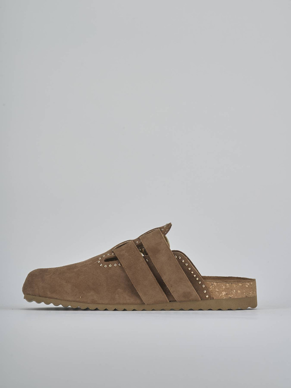 Sabot tacco 1cm camoscio testa