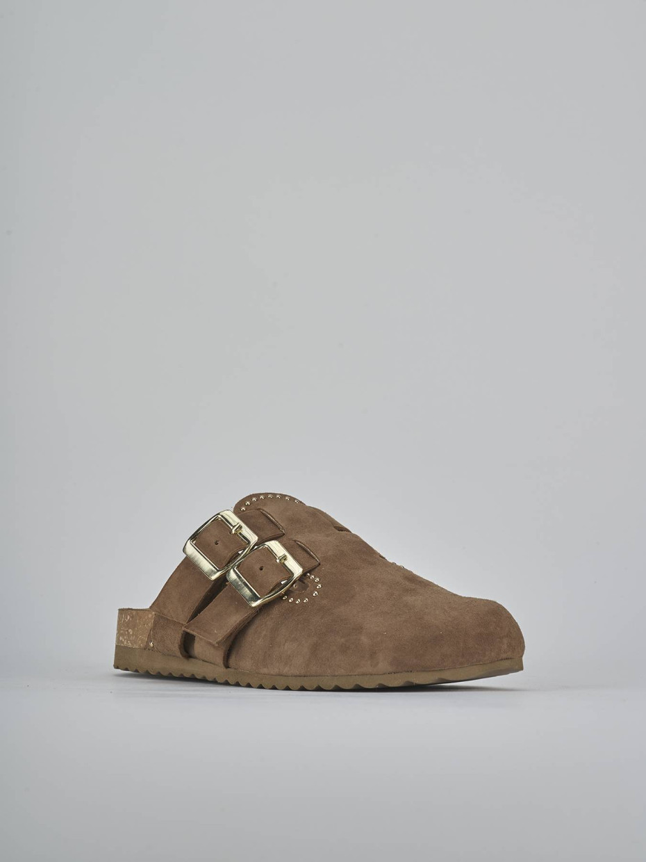 Sabot tacco 1cm camoscio testa