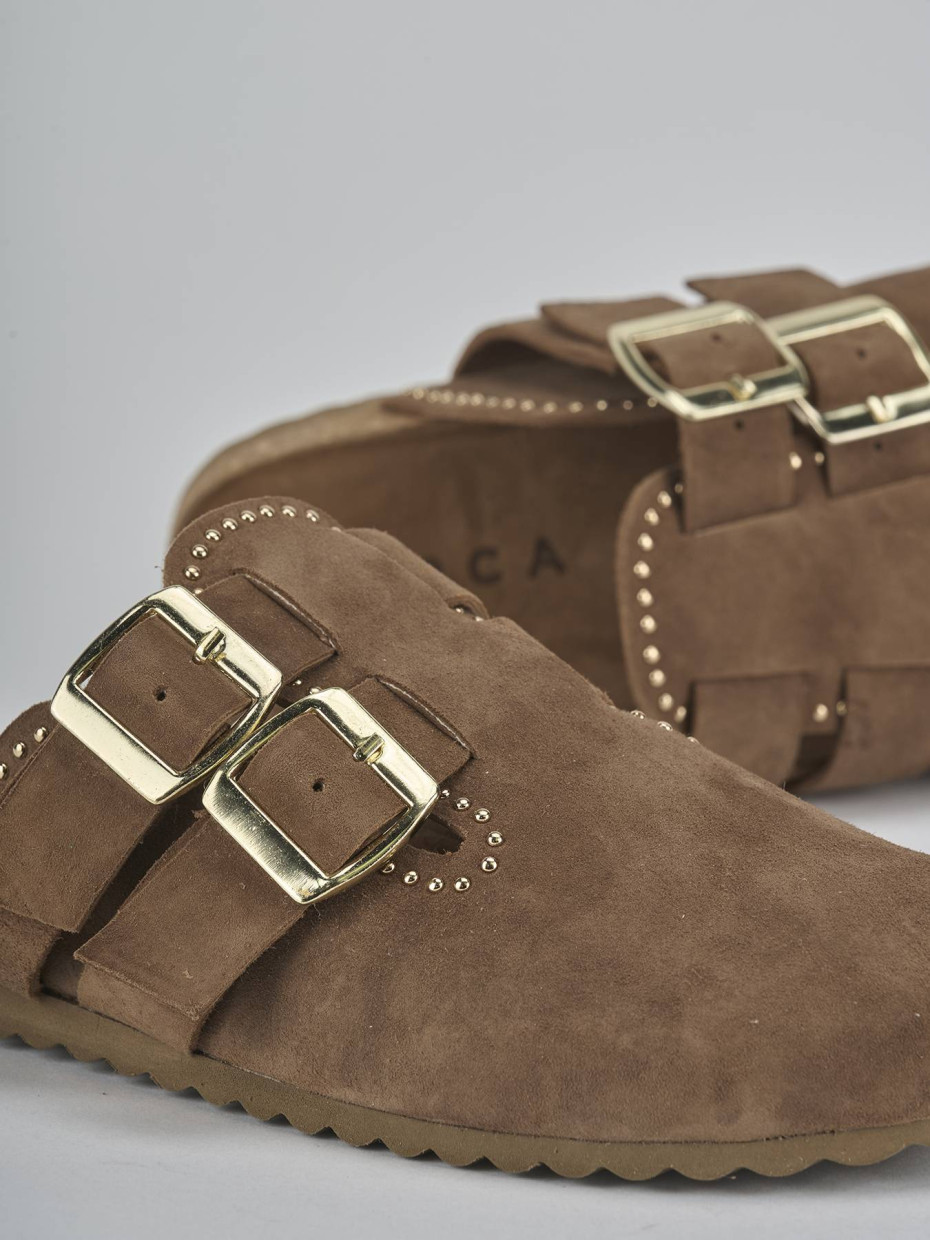 Sabot tacco 1cm camoscio testa