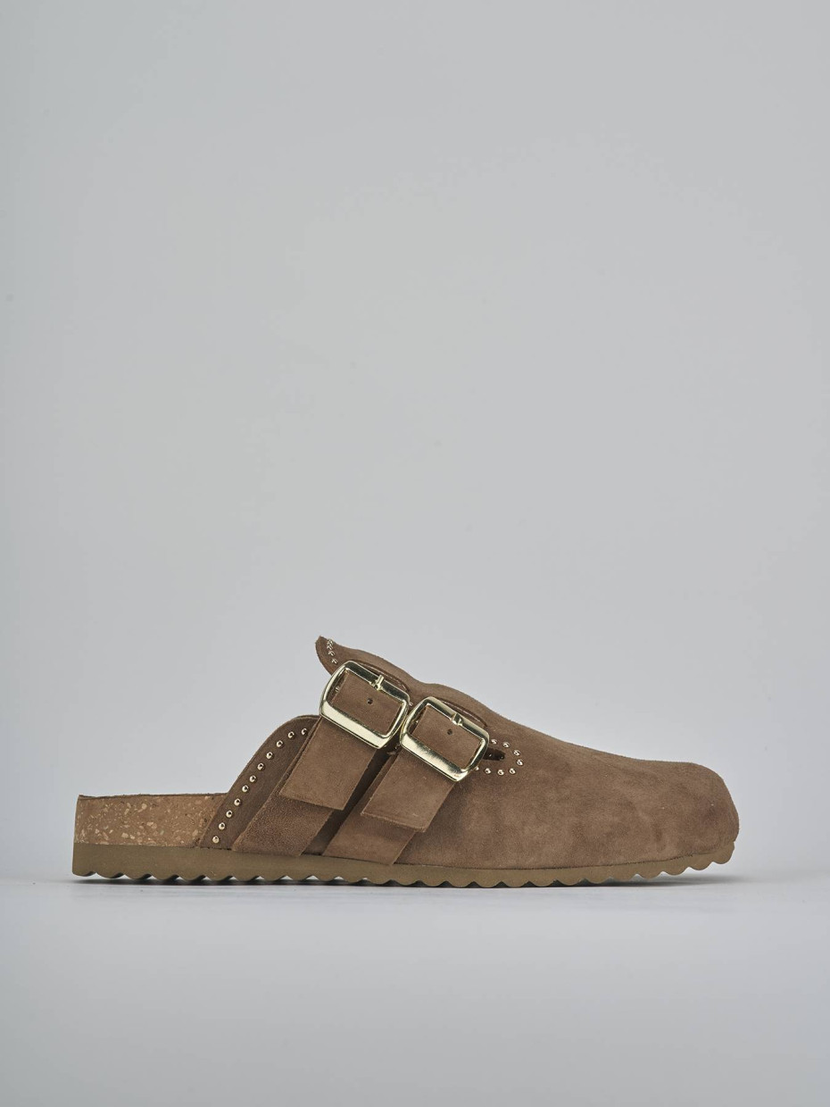 Sabot tacco 1cm camoscio testa