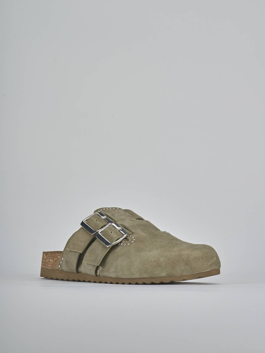 Sabot tacco 1cm camoscio verde